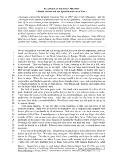 An American Soldier`s Memory: Jacob Judson and the Spanish