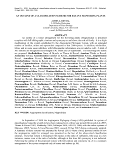 An outline of a classification scheme for extant flowering plants