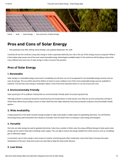 Pros and Cons of Solar Energy