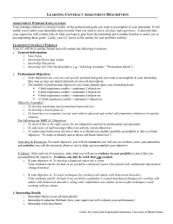 Sample Learning Objectives - University of Rhode Island