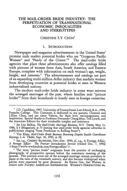 The Mail-Order Bride Industry: The Perpetuation of Transnational