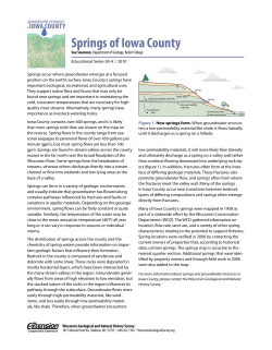 Groundwater Resources in Iowa County, Wisconsin: Springs of Iowa
