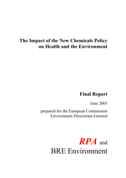 The impact of the new chemicals policy on health and the environment