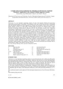 A simple and accurate method for the estimation of yield stress by