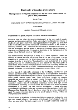 Biodiversity of the urban environment: the importance of