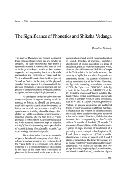 The Significance of Phonetics and Shiksha Vedanga