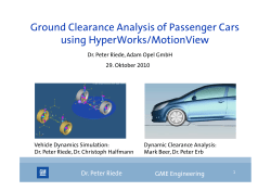 Ground Clearance Analysis of Passenger Cars using