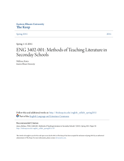 ENG 3402-001: Methods of Teaching Literature in - The Keep