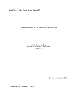 GoodWork&reg; Project Report Series, Number 75 Collaborations