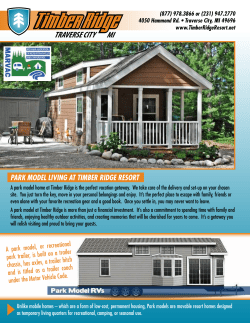 PARK MODEL LIVING AT TIMBER RIDGE RESORT