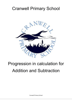 Cranwell Primary School Progression in calculation for Addition and