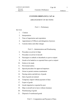 Customs Ordinance - Ascension Island