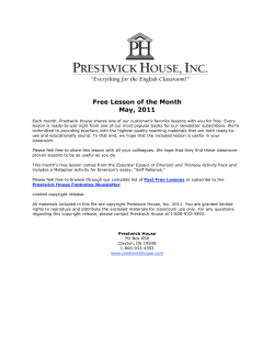 Free Lesson: The Use of Metaphor in Emerson`s "Self Reliance"