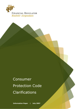 Consumer Protection Code Clarifications Document