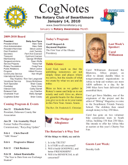 CogNotes - Rotary Club of Swarthmore