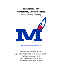 District Technology Plan - Montgomery County High School