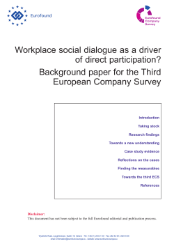 Workplace social dialogue as a driver of direct participation?
