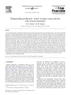 Safeguarding production&mdash;losses in major crops and the