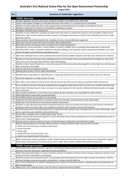 Australia`s first National Action Plan for the Open Government