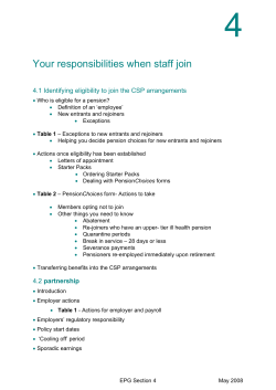 Section 4 of the EPG - Civil Service Pensions