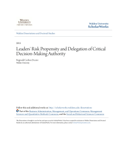 Leaders` Risk Propensity and Delegation of Critical Decision