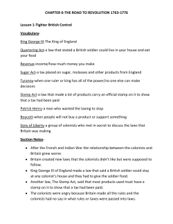 CHAPTER 6-THE ROAD TO REVOLUTION 1763