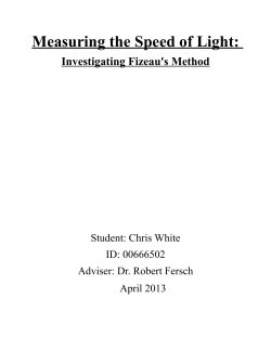 Measuring the Speed of Light - Department of Physics, Computer