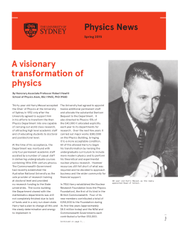 Spring 2015 - The University of Sydney