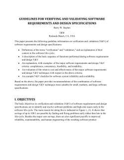 Guidelines For Verifying And Validating Software Requirements