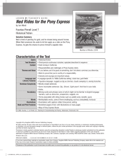 Ned Rides for the Pony Express