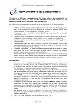 Uniform Policy and Requirements