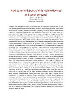 How to rethink poetry with mobile devices and touch