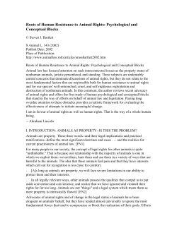 Roots of Human Resistance to Animal Rights