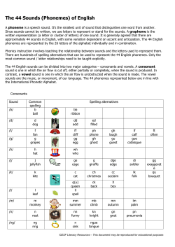 The 44 Sounds of English