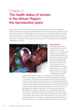 Chapter 3: The health status of women in the African - WHO-Afro