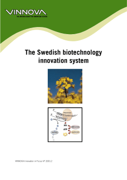 The Swedish biotechnology innovation system