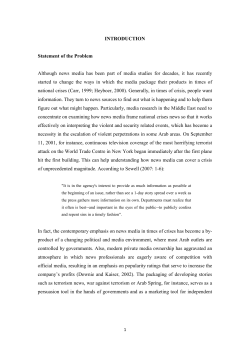 INTRODUCTION Statement of the Problem Although news media