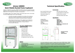 Airone 1000DS Semi-Mobile Ducted Fume Cupboard Technical