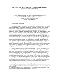 the universality of intellectual property rights