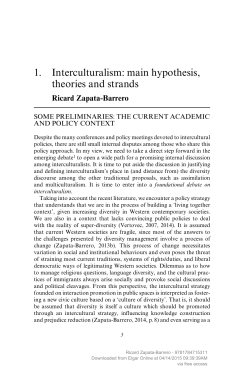 1. Interculturalism: main hypothesis, theories and strands