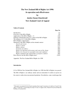 The New Zealand Bill of Rights Act 1990