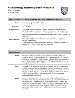 RET Chem and Phys Change
