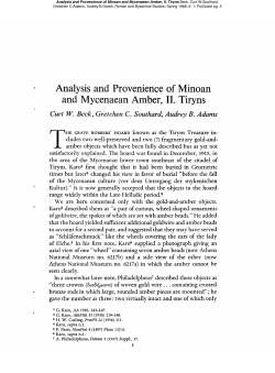 Analysis and Provenience of Minoan and Mycenaean Amber, II. Tiryns