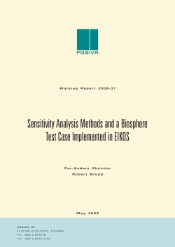 Sensitivity Analysis Methods and a Biosphere Test Case