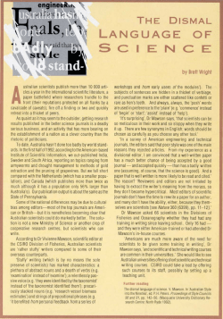 The dismal language of science