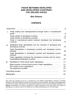 TRADE BETWEEN DEVELOPED AND DEVELOPING COUNTRIES