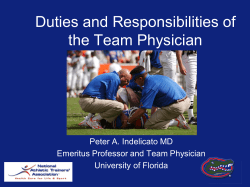 Duties and Responsibilities of the Team Physician