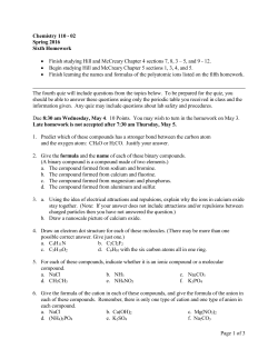 Chemistry 100 G Homework 1