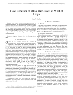 Flow Behavior of Olive Oil Grown in West of Libya