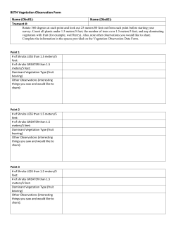 BETH Vegetation Observation Form Name (Obs#1): Name (Obs#2
